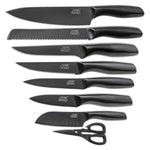 15-Piece Gunmetal Knife Block Set with Knife Sharpener