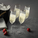 4-Piece Scalloped Champagne Flute Glass Set