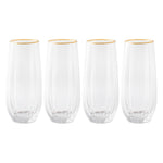 4-Piece Scalloped Stemless Flute Glass Set