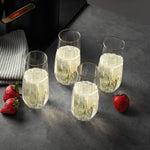 4-Piece Scalloped Stemless Flute Glass Set