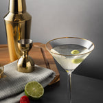 7oz Gold Rim Martini Glass