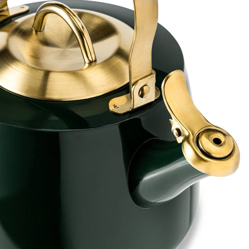 1.9QT Stainless Steel Whistling Stovetop Tea Kettle, Green