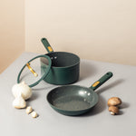 12-Piece Granite Cookware Set, Hunter Green