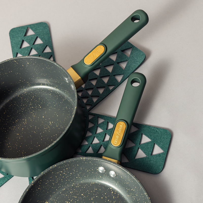 12-Piece Granite Cookware Set, Hunter Green