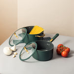 12-Piece Granite Cookware Set, Hunter Green