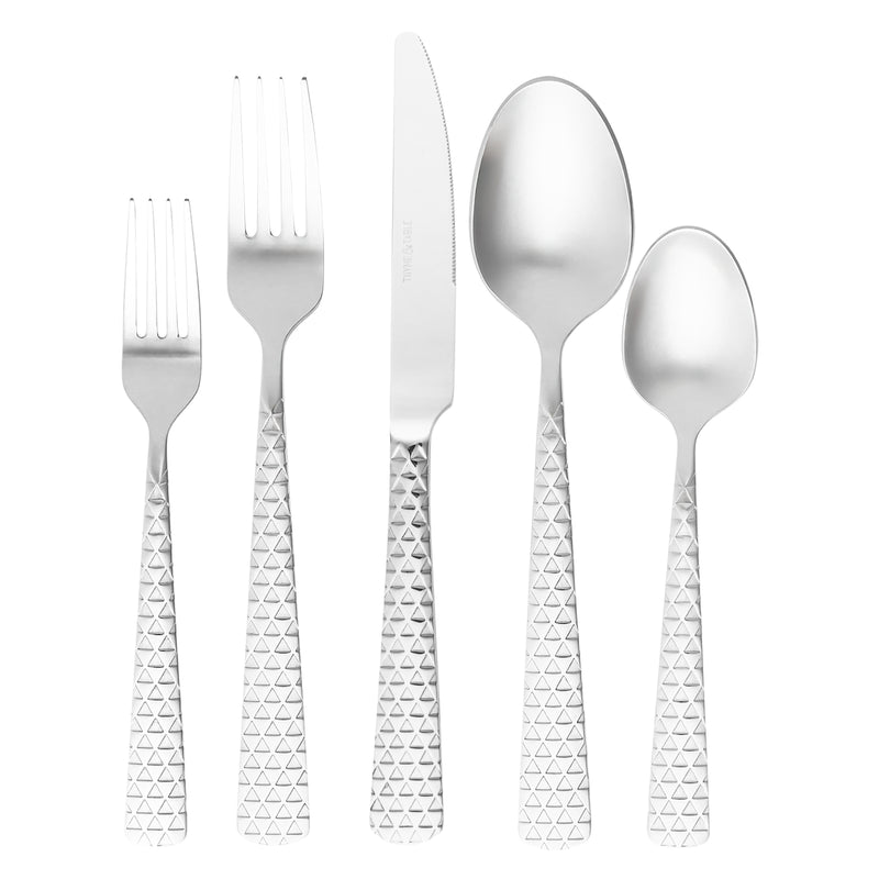 20-Piece Medallion Stainless Steel Flatware Set, Silver