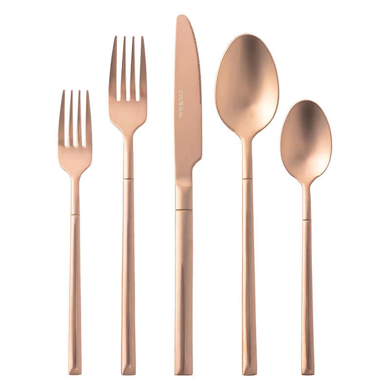 20-Piece Arden Stainless Steel Flatware Set, Bronze