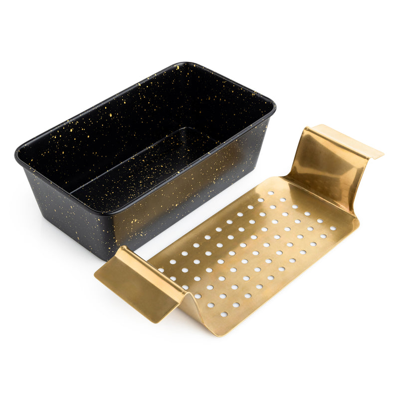 Non-Stick Loaf Pan with Handled Stainless Steel Trivet for Serving