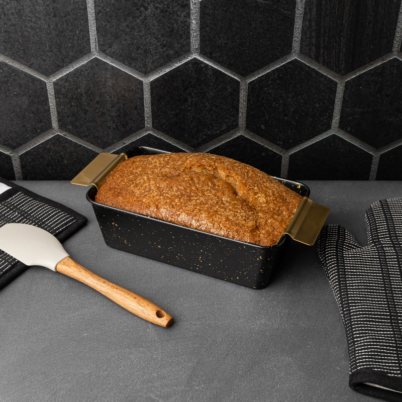 Non-Stick Loaf Pan with Handled Stainless Steel Trivet for Serving