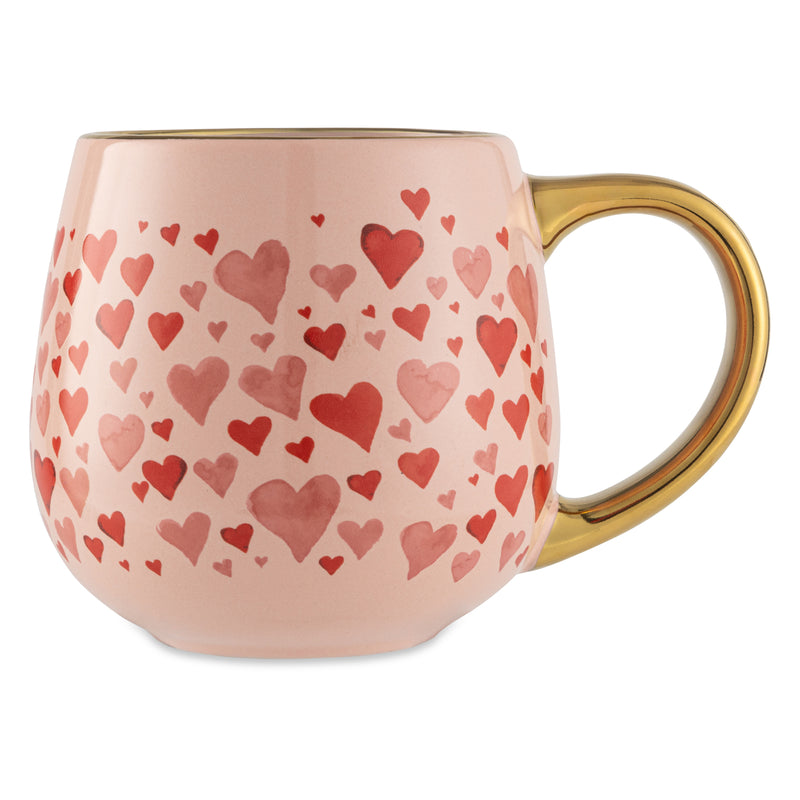 Stoneware Gold Heart 16oz Coffee Mug