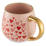 Stoneware Gold Heart 16oz Coffee Mug