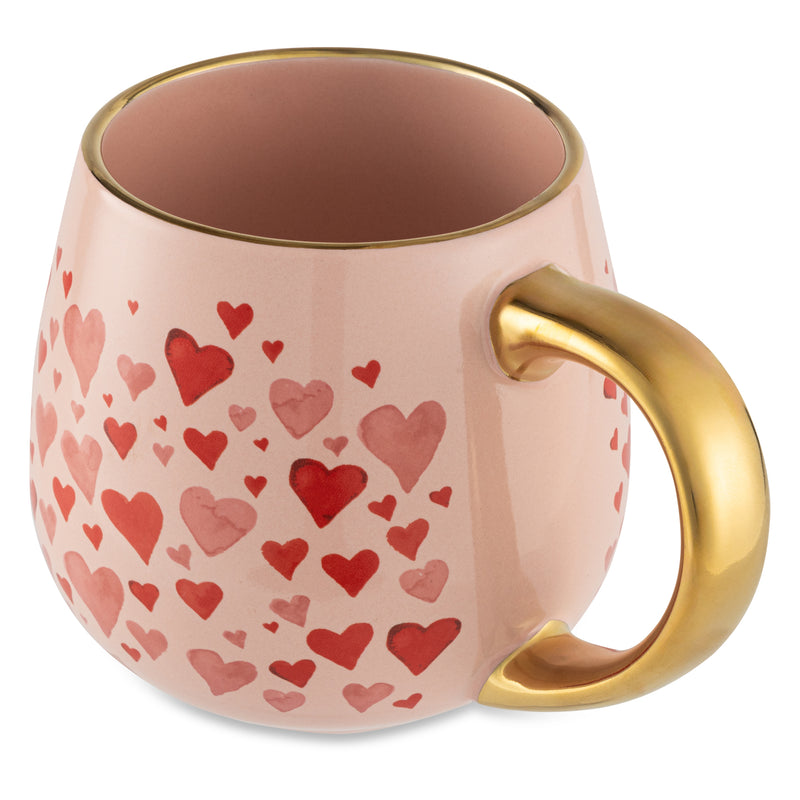 Stoneware Gold Heart 16oz Coffee Mug