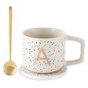 Monogram A Mug, Coaster and Stir Set
