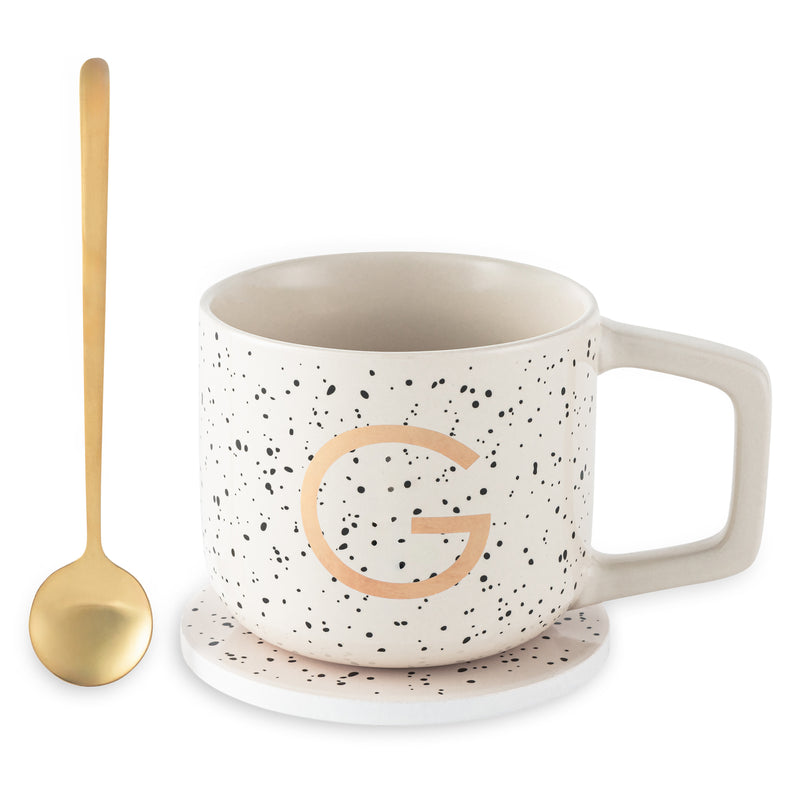 Monogram G Mug, Coaster and Stir Set