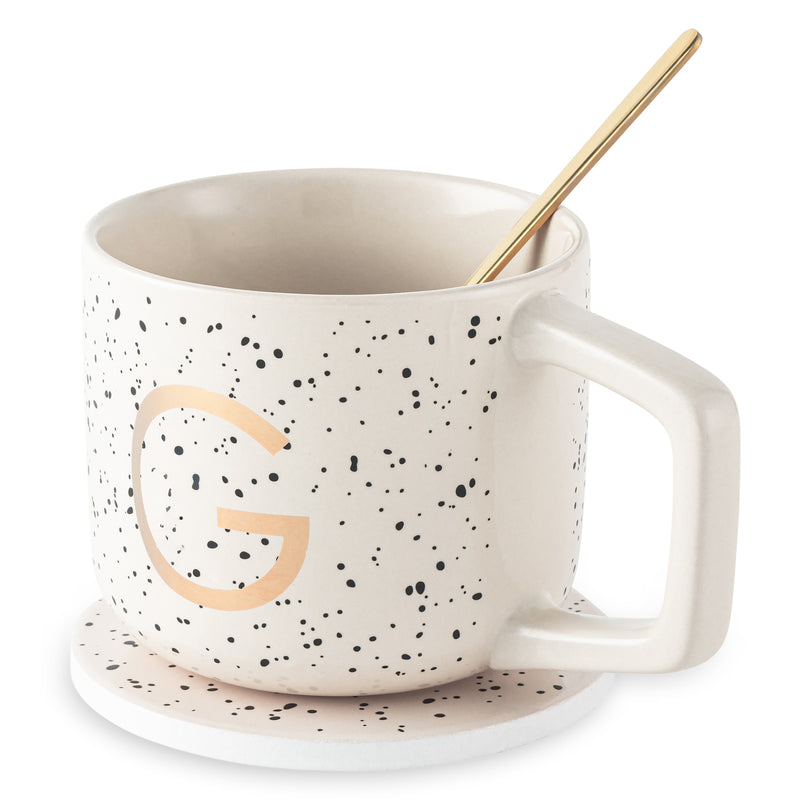 Monogram G Mug, Coaster and Stir Set