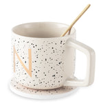 Monogram N Mug, Coaster and Stir Set