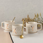 Monogram X Mug, Coaster and Stir Set