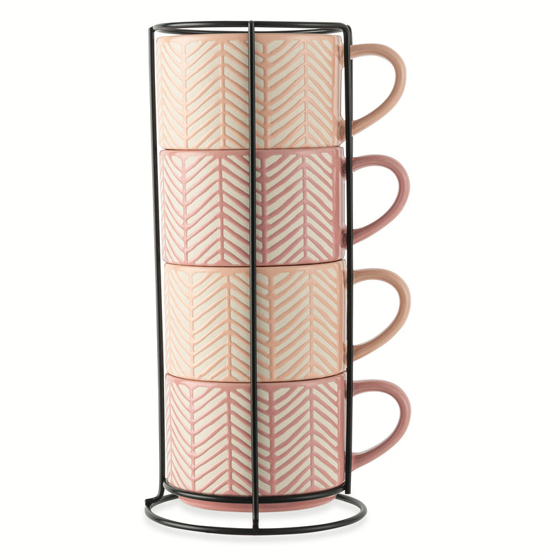 TT 4PK PINK LINES MUG