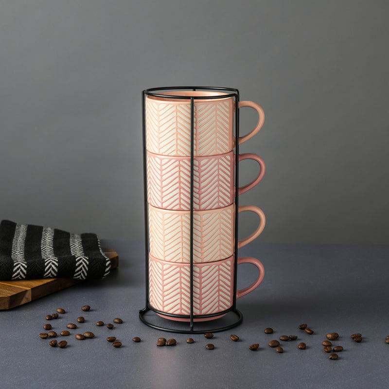 TT 4PK PINK LINES MUG