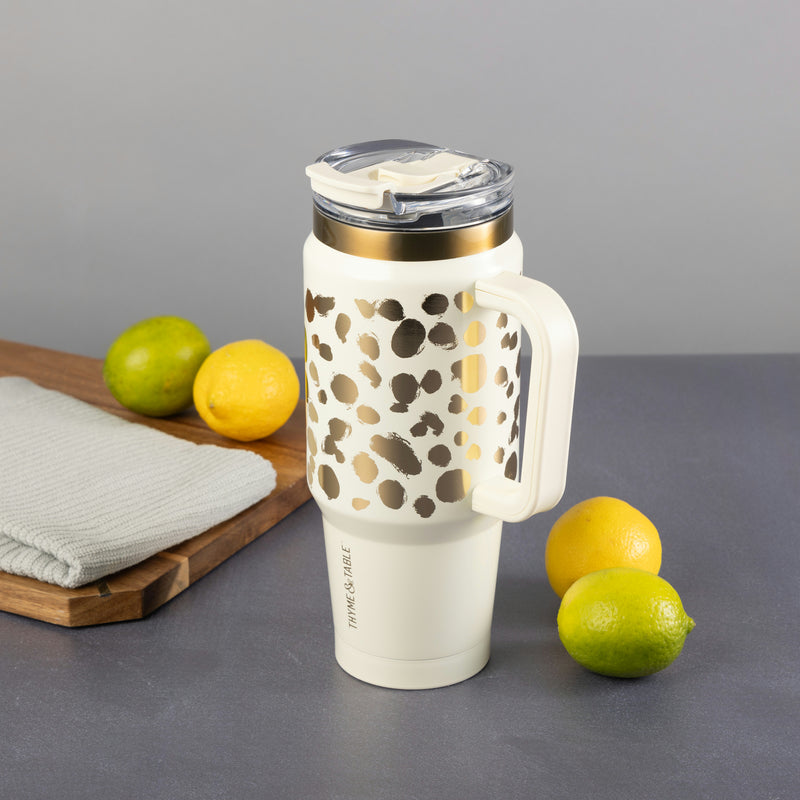 TT 32OZ TUMBLER WHITE DOT