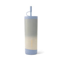 Thyme & Table 24 fl oz Stainless Steel Auden Tumbler with Straw, Glacier Blue Ombre Shimmer