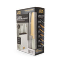 Thyme & Table 7-Piece Slim Block Knife Set with Gold Blades, Mint