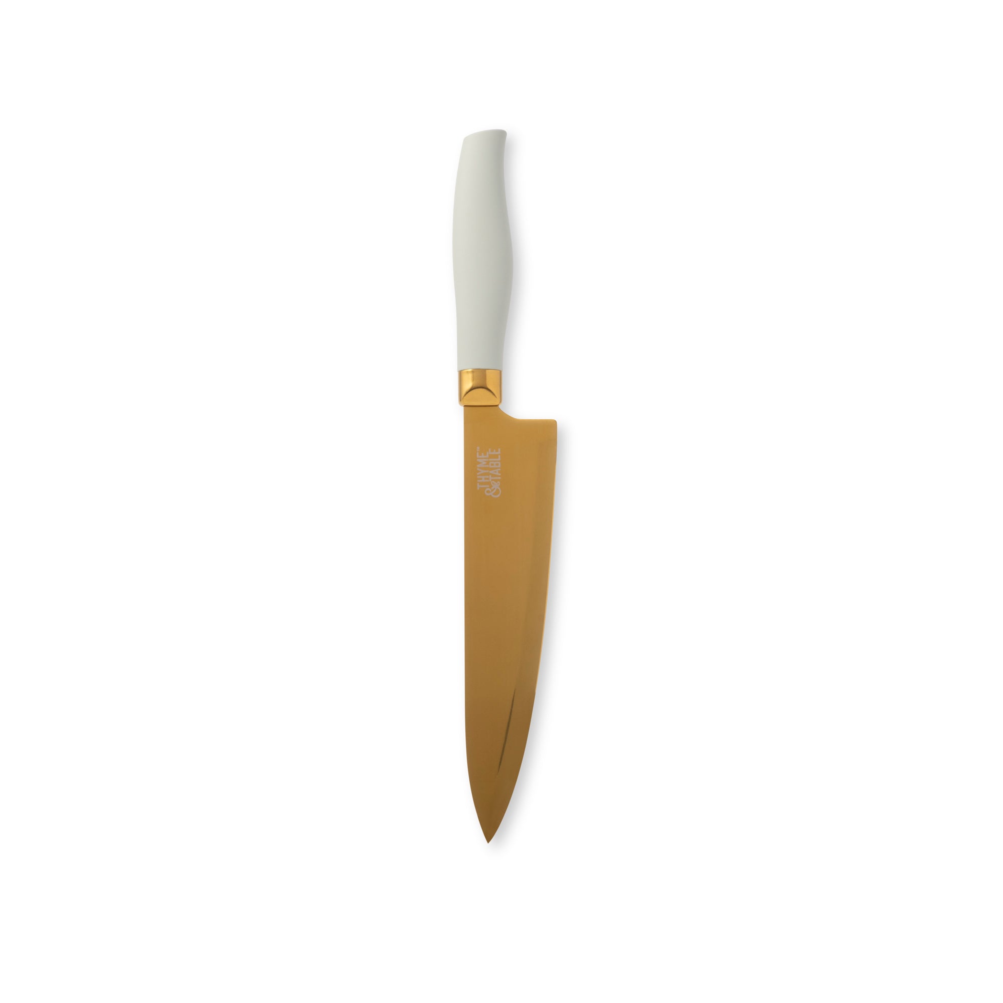 Thyme & Table 7-Piece Slim Block Knife Set with Gold Blades, Mint