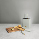 Thyme & Table 7-Piece Slim Block Knife Set with Gold Blades, Mint