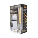 Thyme & Table 7-Piece Slim Block Knife Set with Gold Blades, Light Blue
