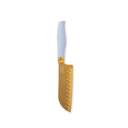 Thyme & Table 7-Piece Slim Block Knife Set with Gold Blades, Light Blue