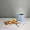 Thyme & Table 7-Piece Slim Block Knife Set with Gold Blades, Light Blue