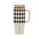 Thyme & Table 32 fl oz Stainless Steel Luna Tumbler with Handle and Dual Straw Lid, Black Diamond