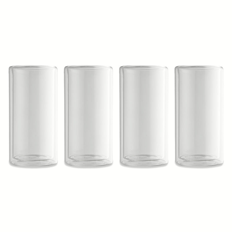 4-Piece 16oz Clear Double Wall Glass Set