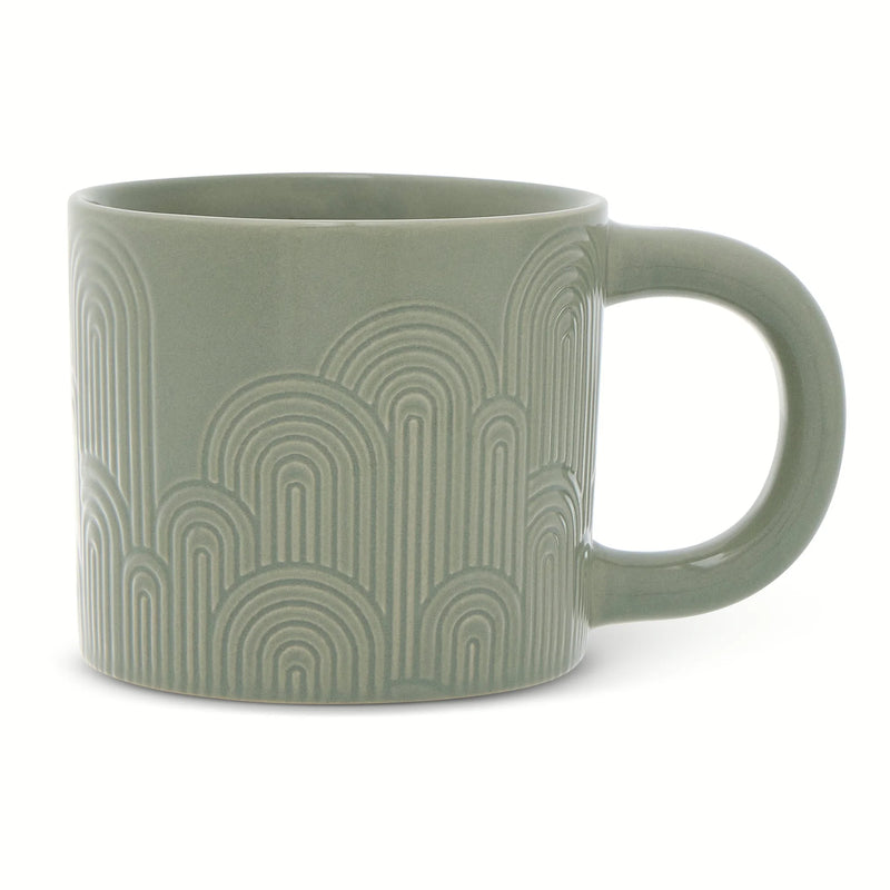 Thyme & Table Green Arched Lines Mug