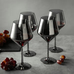 Angled Wine Glass Set in Smoke Finish