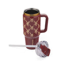 Thyme & Table 32 fl oz Stainless Steel Luna Tumbler with Handle and Dual Straw Lid, Red Bow