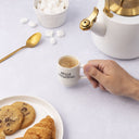 Thyme & Table 3 fl oz White "Hello Brewtiful" Stoneware Espresso Mug