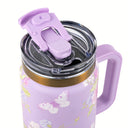 Thyme & Table 32 fl oz Stainless Steel Luna Tumbler with Handle and Dual Straw Lid, Butterfly