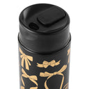 Thyme & Table 22 fl oz Stainless Steel Coffee Tumbler, Black & Gold Bows
