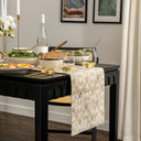 Thyme & Table Table Runner, Ivory with Gold Leaf Pattern, 14 x 72"