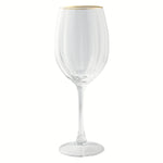 Scalloped Wine Glass with Gold Rim