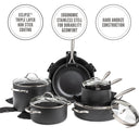 15-Piece Cookware Pro Series Set Silver