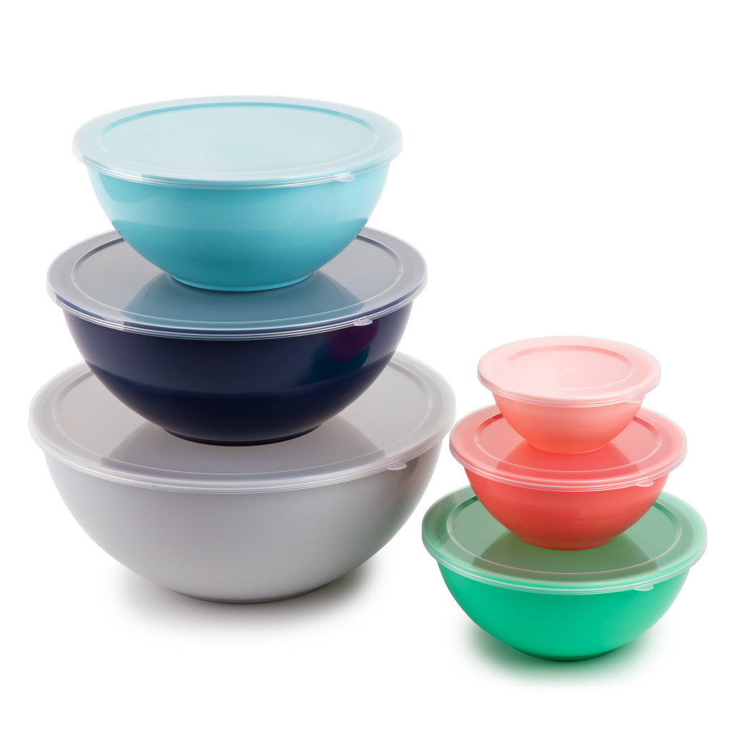 Thyme & Table Round Mixing Bowls, 12-Piece Set, Multi-Color