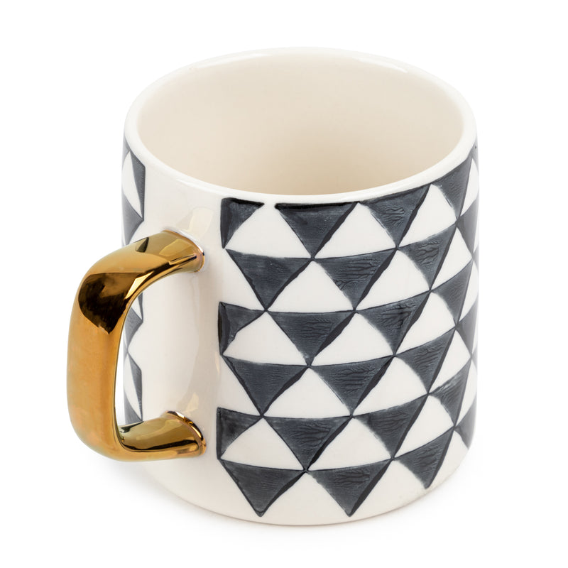 Triangle & Criss-Cross Mugs, Set of 4