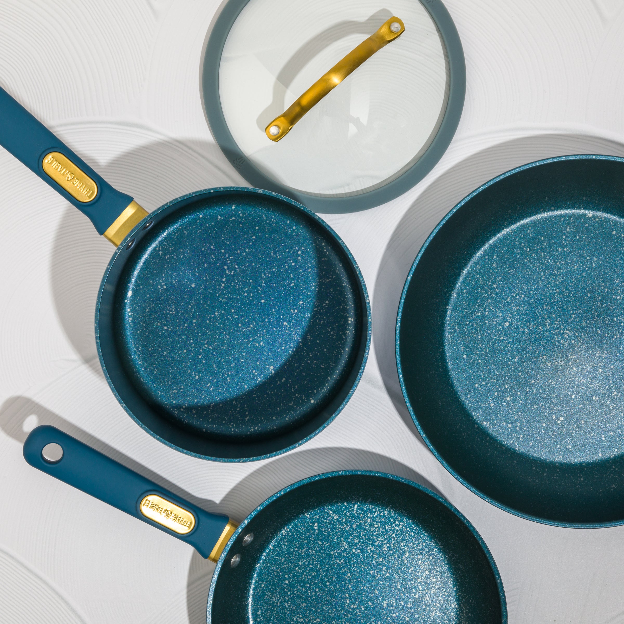 Thyme & Table Nonstick 12-Piece Granite Cookware Set, Blue