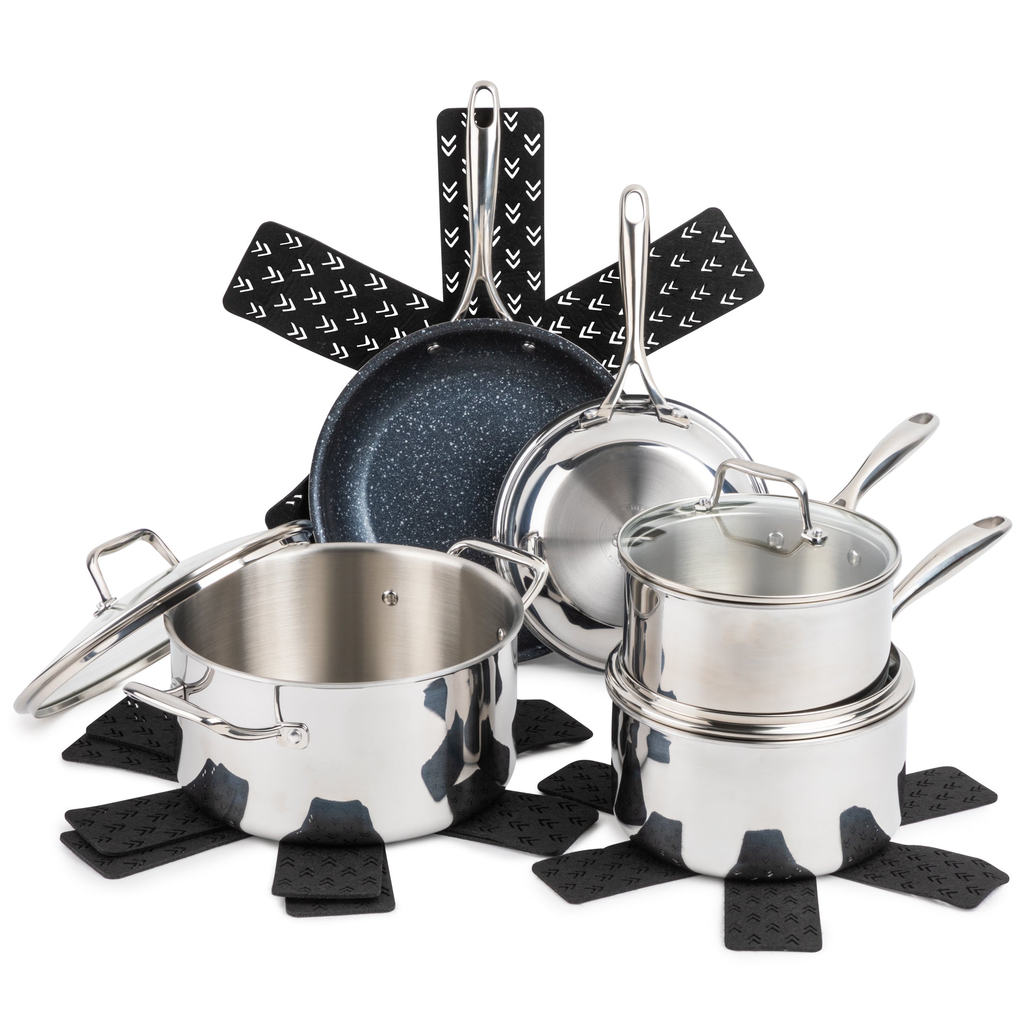 Thyme & Table Non-Stick 12-Piece Cookware Set Tri-Ply Stainless Steel