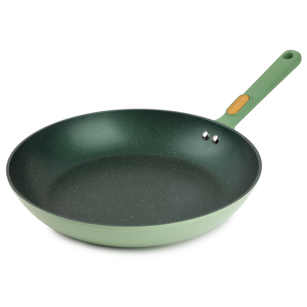 Thyme & Table Nonstick 12-Piece Grainte Cookware Set, Green