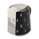 Black & Gold Leaf Ceramic Mug, Set of 4