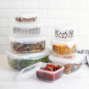 Floral Black Storage 16-Pc