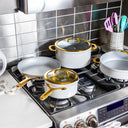 12-Piece Nonstick Cookware Set, Supreme Series, Cream
